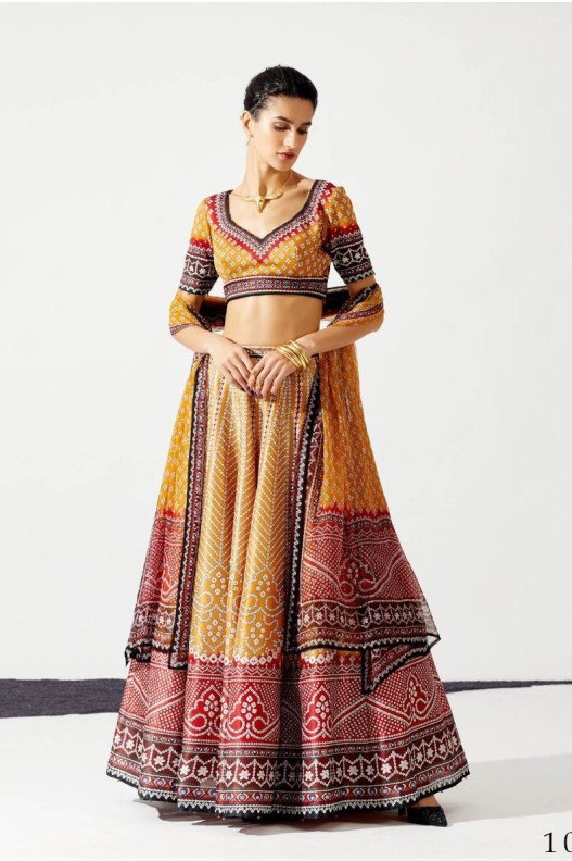 Beautiful Chinon Multicolour Digital Printed Lehenga With Duppata & Blouse